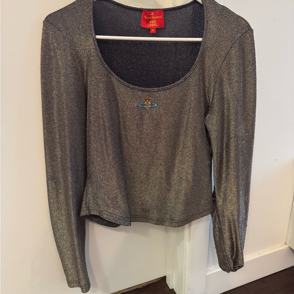 Vivienne Westwood Metallic Silver Long Sleeve Top